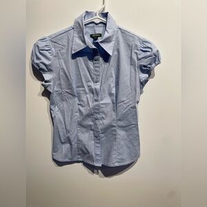 Wild Fable Women's Puff Sleeve Button-Down Shirt Light Blue Size XS NWT
